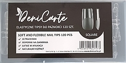 Flexible Transparent Nail Tips 'Square', 120 pcs. - Deni Carte Square — photo N2