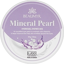 Fragrances, Perfumes, Cosmetics Hydrogel Patches "Minerals and Pearls" - Beaumyr Mineral Pearl Hydrogel Eyepatches