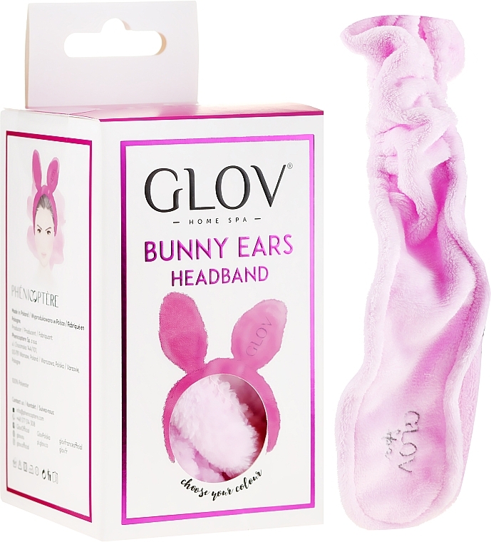 Bunny Ears Headband, pink - Glov Spa Bunny Ears Headband — photo N1