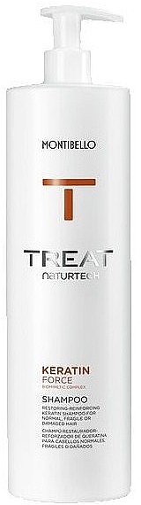 Repair Shampoo for Normal, Weak & Damaged Hair - Montibello Treat NaturTech Keratin Force Shampoo — photo N3