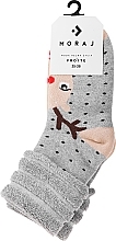 Fragrances, Perfumes, Cosmetics Warm Socks with Christmas Print, CSL450-037, grey with deer - Moraj