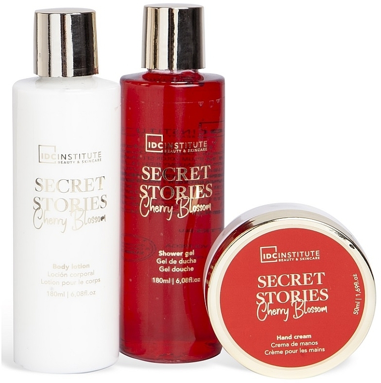 Beauty Set - IDC Institute Secret Stories Cherry Blosom (sh/gel/180ml + b/lot/180ml + h/cr/50ml) — photo N2