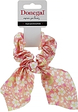 Fragrances, Perfumes, Cosmetics Hair Tie, light orange with flowers - Donegal FA-5689