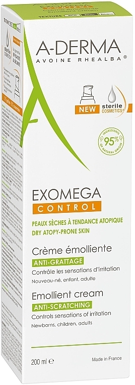Emollient Body Cream - A-Derma Exomega Control Emollient Cream Anti-Scratching — photo N3