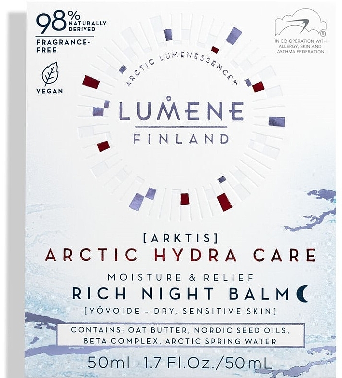 Night Face Balm - Lumene Arctic Hydra Care Moisture & Relief Rich Night Balm — photo N2