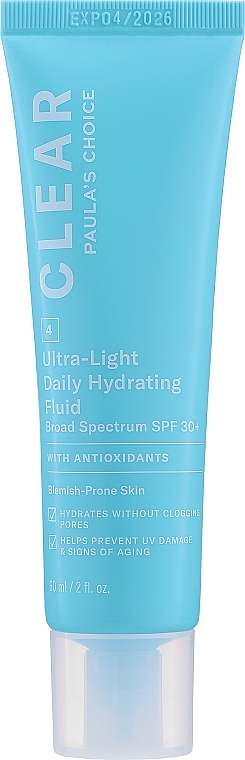 Light Moisturizing Face Fluid - Paula's Choice Clear Ultra-Light Daily Hydrating Fluid SPF 30+ — photo N1