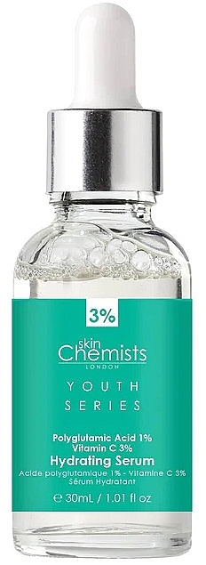 Face Serum - Skin Chemists Youth Series Polyglutamic Acid 1%, Vitamin C 3% Hydrating Serum — photo N1