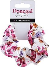 Fragrances, Perfumes, Cosmetics Scrunchie FA-5647, white with flowers - Donegal