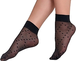 Nylon Socks, black with polka dot - Moraj — photo N2