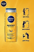 Body, Face & Hair Wash 3in1 - Nivea Men Boost Shower Gel — photo N5