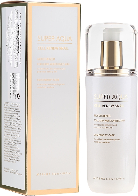 Moisturizing Face Emulsion - Missha Super Aqua Cell Renew Snail Essential Moisturizer — photo N1