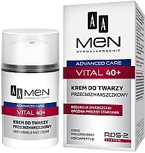 Fragrances, Perfumes, Cosmetics Anti-Wrinkle Face Cream for Men - AA Men Advanced Care Vital 40+ Face Cream Anti-Wrinkle