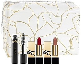 Fragrances, Perfumes, Cosmetics Set - Yves Saint Laurent Make-Up Gift Set (lipstick/2x1.3g+ mascara/2ml+pouch/1pcs)