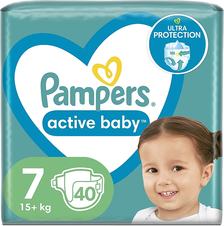 Diapers 'Active Baby' 7 (15 + kg), 40 pcs - Pampers — photo N1
