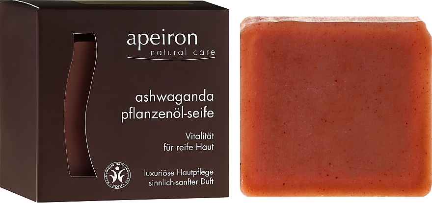 Skin Rejuvenating Natural Soap "Indian Ginseng" - Apeiron Ashwaganda Plant Oil Soap  — photo N1