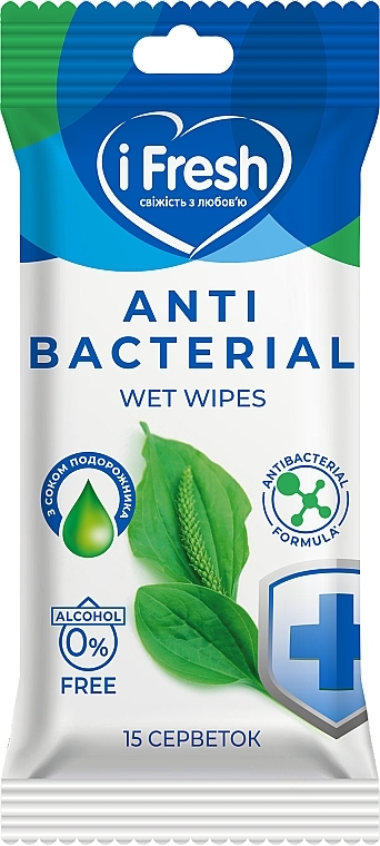 Antibacterial Wet Wipes with Plantain Juice - IFresh Antibacterial Wet Wipes — photo N1