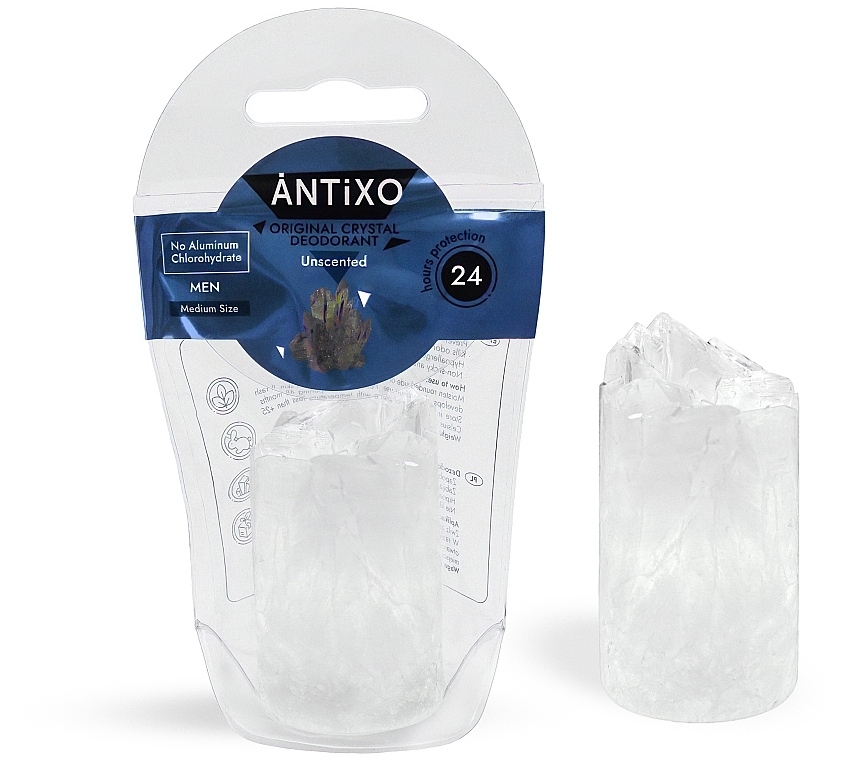 Unscented Mineral Deodorant for Men - Antixo Crystal Deodorant Unscented For Man — photo N2