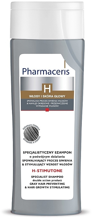 Gray Hair Preventing & Hair Growth Stimulating - Pharmaceris H-Stimutone Specialist Shampoo  — photo N1