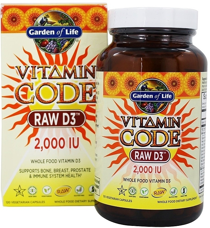 Food Supplement - Garden of Life Vitamin Code Raw D3, 50 mcg — photo N4