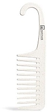  Wide Tooth Comb, biodegradable, white - IDC Institute Shower Hook Detangling Comb — photo N1