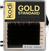 Gold Standart B 0.10 False Eyelashes (6 rows: 14 mm) - Kodi Professional — photo N1
