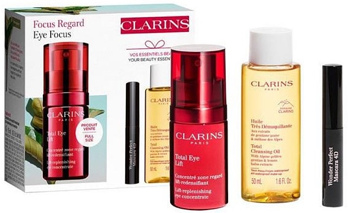 Clarins Eye Focus Gift Set (eye/conc/15ml + oil/50ml + mascara/3ml) - Clarins Eye Focus Gift Set (eye/conc/15ml+oil/50ml+mascara/3ml) — photo N1