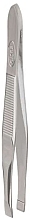 Straight Yyebrow Tweezers 7.5 cm, surgical steel, silver - Disna Pharm — photo N1