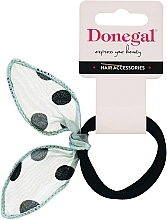 Fragrances, Perfumes, Cosmetics Hair Tie FA-5621, green bow with black polka dot - Donegal