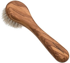 Olive Wood Face Brush with Pony Hair - Hydrea London Olive Wood Facial Brush With Pony Hair Bristles — photo N2