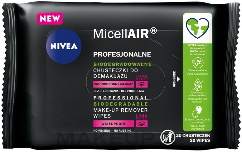 Makeup Remover Wipes - NIVEA MicellAIR Expert Micellar Makeup Remover Wipes — photo 20 szt.