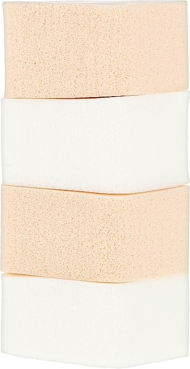 4in1 Rhombus Makeup Sponge CS052WB, beige + white - Cosmo Shop Sponge — photo N1