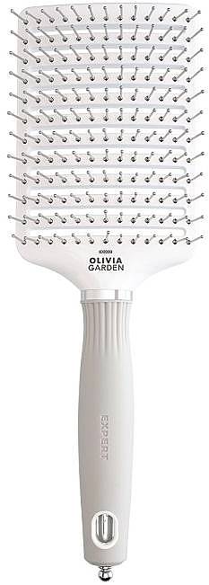 Hair Brush - Olivia Garden Expert Care Vent Nylon White&Grey L — photo N1
