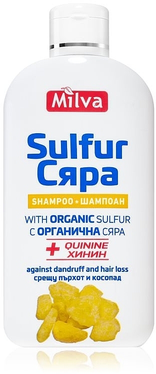 Anti-Dandruff & Anti Hair Loss Sulfur Shampoo - Milva Quinine & Sulfur Anti-Dandruff Hair Loss Shampoo — photo N1