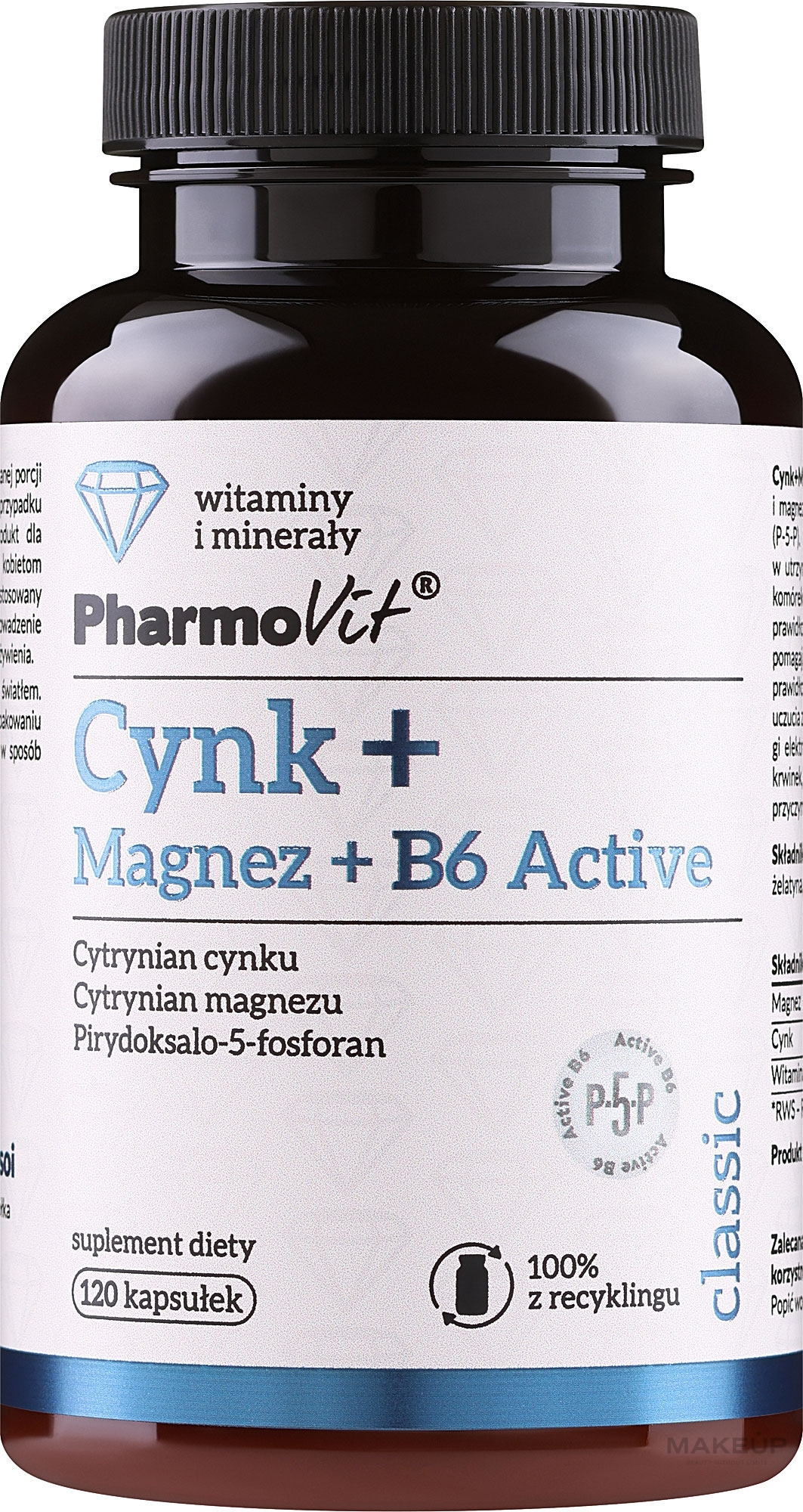 Dietary Supplement 'Magnesium+Zinc+B6 Active' - Pharmovit Classic — photo 120 szt.