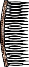 Decorative Comb, black with gold crystals - Donegal — photo N1