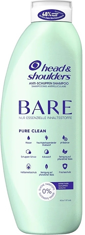 Anti-Dandruff Shampoo - Head & Shoulders Bare Pure Clean Shampoo — photo N1