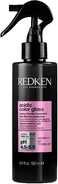 Thermal Protection Spray for Color & Shine Protection - Redken Acidic Color Gloss Heat Protection Treatment — photo N1