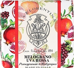 Fragrances, Perfumes, Cosmetics Pomegranate & Red Grape Natural Soap - La Florentina Pomegranate & Red Grape Natural Soap