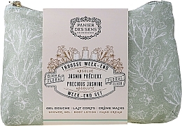 Fragrances, Perfumes, Cosmetics Set - Panier Des Sens Precious Jasmine Week-End Set (sh/gel/70ml + b/lot/70ml + h/cr/30ml + bag)