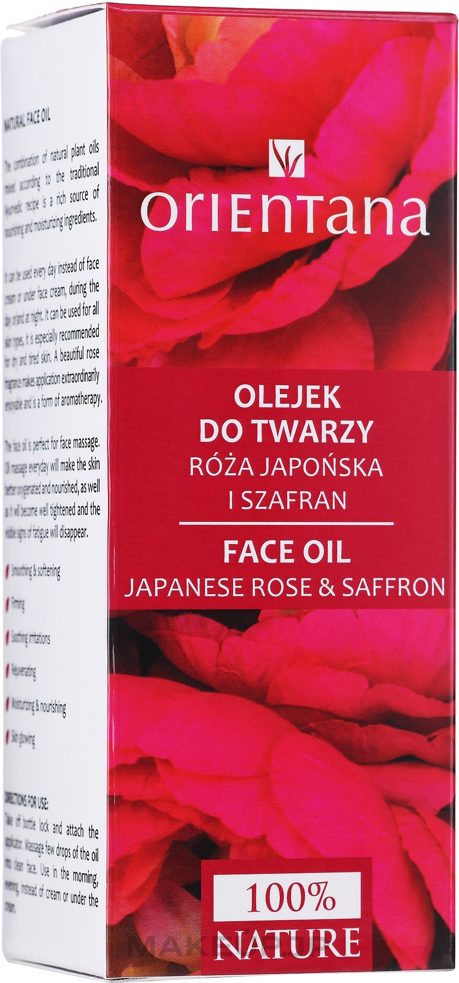 Facial Oil ‘Japanese Rose and Saffron’ - Orientana Face Oil Japanese Rose & Saffron — photo 50 ml