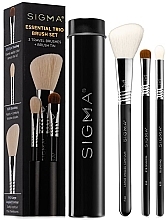 Fragrances, Perfumes, Cosmetics Makeup Brush Set in Case, black, 3 pcs - Sigma Beauty Essential Trio Brush Set