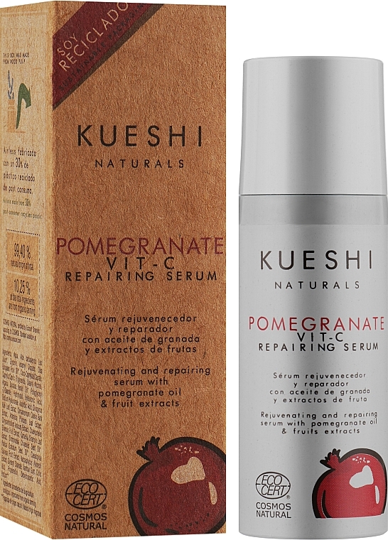 Repairing Face Serum with Pomegranate Extract & Vitamin C - Kueshi Naturals Pomegranate Vit-C Repairing Serum — photo N2