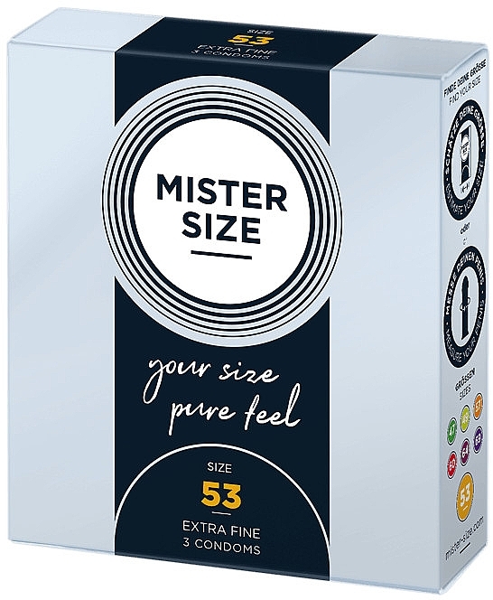 Latex Condoms, size 53, 3 pcs. - Mister Size Extra Fine Condoms — photo N4