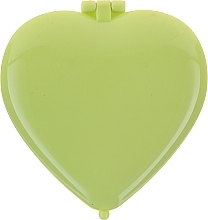 Fragrances, Perfumes, Cosmetics Compact Mirror "Heart" 85550, green - Top Choice Colours Mirror