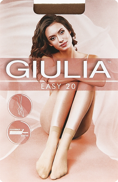 Socks EASY "Top Comfort", 20 Den, caramel - Giulia — photo N1