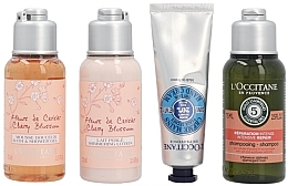 Fragrances, Perfumes, Cosmetics Set - L'Occitane Cherry Blossom (sh/gel/35ml + b/lot/35ml + h/cr/30ml + shm/75ml + pouch)