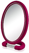 Fragrances, Perfumes, Cosmetics Cosmetic Mirror 9510, oval, double-sided, 22.5 cm, crimson - Donegal Mirror