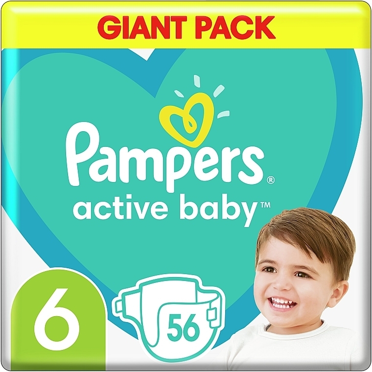 Diapers 'Active Baby' 6 (13-18 kg), 56 pcs - Pampers — photo N1