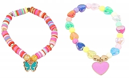 Fragrances, Perfumes, Cosmetics Beaded Bracelets, 2 pcs, 6447, butterfly+heart - Donegal