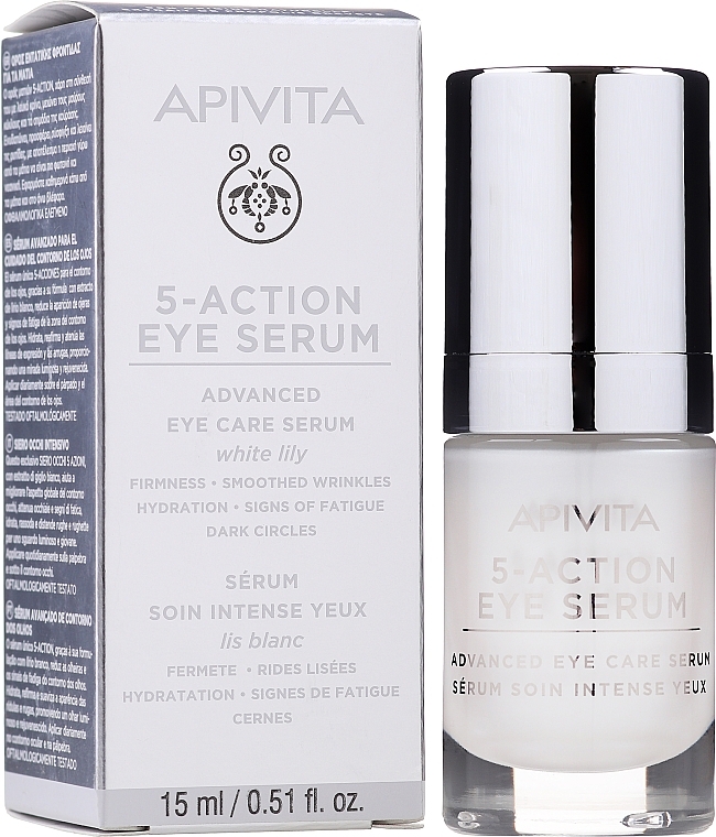 White Lily Eye Serum - Apivita 5-Action Eye Serum Advanced Eye Care With White Lily — photo N2